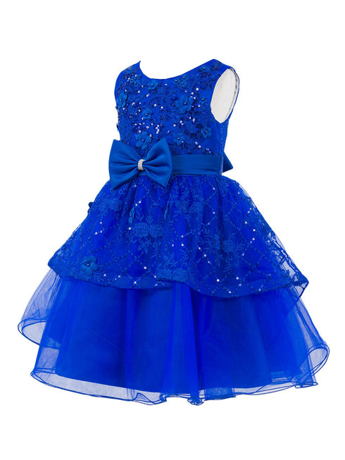 Girls Multi Color Lala & Erina Sequin Ribbon Adorned Flower Girl Dress 2-12 - SophiasStyle.com