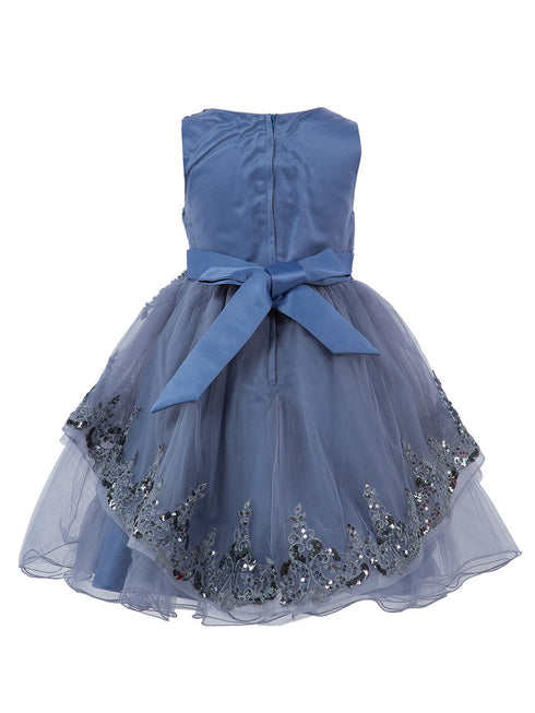 Girls Multi Color Lala & Erina Sleeveless Sequin Lace Flower Girl Dress 2-12 - SophiasStyle.com