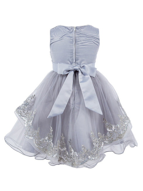 Girls Multi Color Lala & Erina Sleeveless Sequin Lace Flower Girl Dress 2-12 - SophiasStyle.com