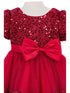 Baby Girls Lala & Erina Burgundy Sequin Adorned Flower Girl Dress 3-24M detail 1