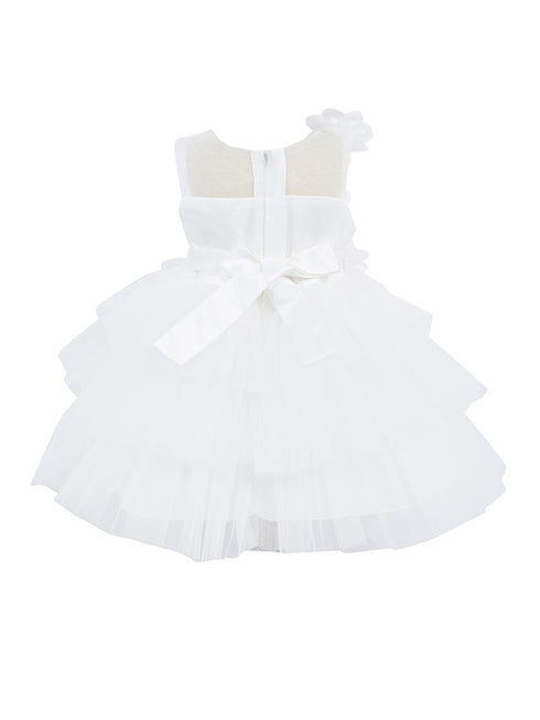 Baby Girls Lala & Erina Ivory Tulle Lace 3D Applique Flower Girl Dress 3-24M back 2