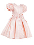 Girls Lala & Erina Blush Puff Sleeve Pleated Flower Girl Dress 2-12 - SophiasStyle.com side