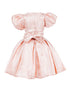 Girls Lala & Erina Blush Puff Sleeve Pleated Flower Girl Dress 2-12 - SophiasStyle.com back