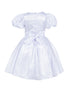 Girls Lala & Erina Ivory Puff Sleeve Pleated Flower Girl Dress 2-12 - SophiasStyle.com back