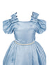 Girls Lala & Erina Blue Ribbon Puff Sleeve Flower Girl Dress 2-12 SophiasStyle.com detail