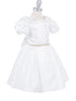Girls Lala & Erina Ivory Ribbon Puff Sleeve Flower Girl Dress 2-12 SophiasStyle.com side