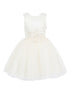 Girls Lala & Erina Champagne Satin Tulle Sequin Patch Flower Girl Dress 2-12 SophiasStyle.com