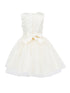 Girls Lala & Erina Champagne Satin Tulle Sequin Patch Flower Girl Dress 2-12 SophiasStyle.com back