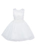 Girls Lala & Erina White Satin Tulle Sequin Patch Flower Girl Dress 2-12 SophiasStyle.com