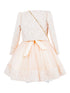 Girls Lala & Erina Pink Jacket Shoulder Bag Dress 3Pc Outfit SophiasStyle.com back