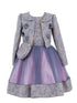Girls Lala & Erina Royal Blue Jacket Shoulder Bag Dress 3Pc Outfit SophiasStyle.com front