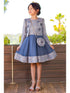 Girls Lala & Erina Royal Blue Jacket Shoulder Bag Dress 3Pc Outfit SophiasStyle.com model 1