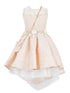 Girls Lala & Erina Champagne Jacquard High-Low Shoulder Bag 2Pc Dress Outfit 2-12 SophiasStyle.com front