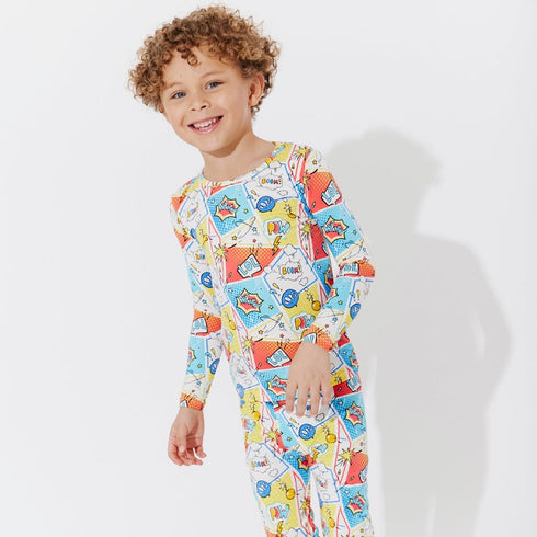 comic-hero-bamboo-kids-pajamas-bellabu-bear - Sophia's Style -2