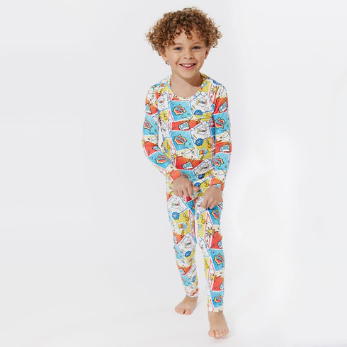 comic-hero-bamboo-kids-pajamas-bellabu-bear - Sophia's Style -3