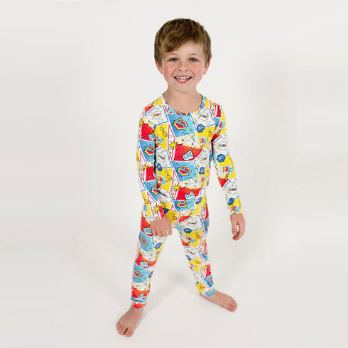 comic-hero-bamboo-kids-pajamas-bellabu-bear - Sophia's Style -4