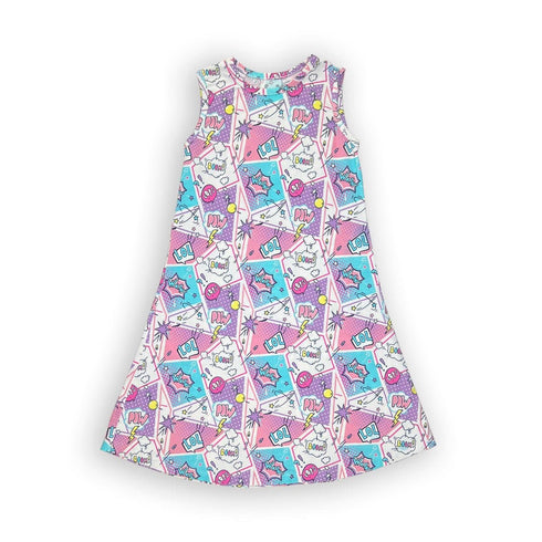 comic-purple-bamboo-girls-sleeveless-dress-bellabu-bear - Sophia's Style Dress-1