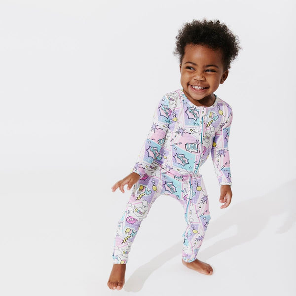 comic-purple-bamboo-convertible-footie-bellabu-bear - Sophia's Style The "All in One-sie"-1