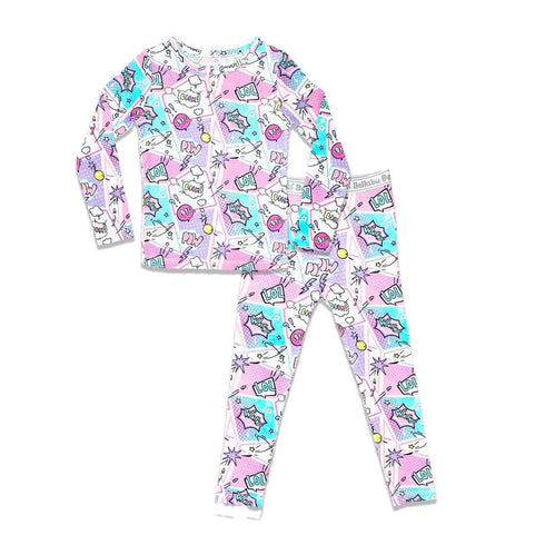 comic-purple-bamboo-kids-pajamas-bellabu-bear - Sophia's Style -2