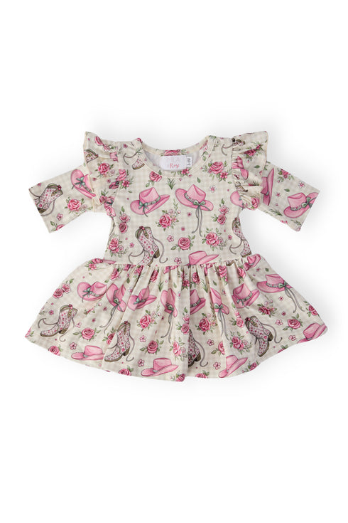 cowgirl-cutie-3-4-sleeve-flutter-twirl-bodysuit-Mila&Rose-Sophia's StyleTwirl Bodysuit - 3/4 Flutter-1