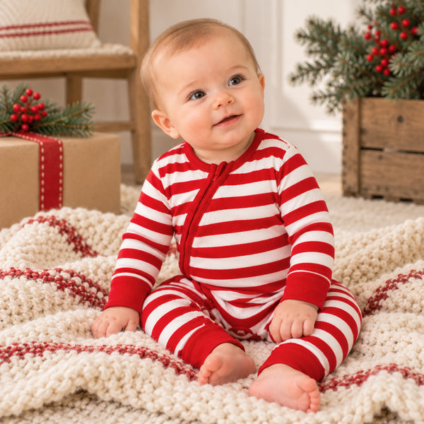 candy-cane-christmas-stripe-baby-zipper-romper-100-cotton-sophias-styleRompers - Zipper-1