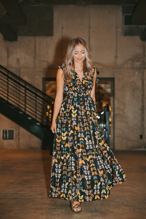 crawford-ruffle-sleeve-maxi-dress-mariposa BuddyLove - Sophia's StyleApparel & Accessories > Clothing > Dresses > Long Dresses-1