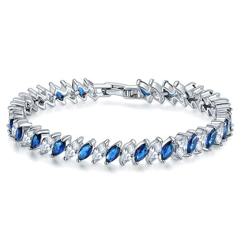 cubic-zirconia-tennis-bracelet-with-marquise-cut-sapphire-and-clear-aaa-cubic-zirconia-Sophia's StyleBracelets-1