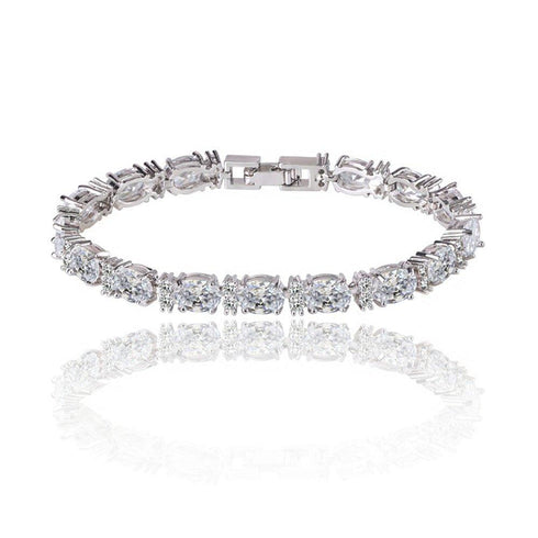 cubic-zirconia-tennis-bracelet-with-oval-and-round-cut-aaa-cubic-zirconia-Sophia's StyleBracelets-1