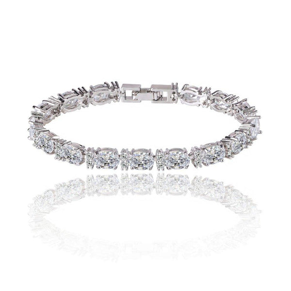 cubic-zirconia-tennis-bracelet-with-oval-and-round-cut-aaa-cubic-zirconia-Sophia's StyleBracelets-1