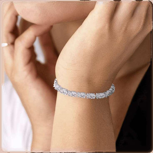 cubic-zirconia-tennis-bracelet-with-oval-and-round-cut-aaa-cubic-zirconia-Sophia's Style-2