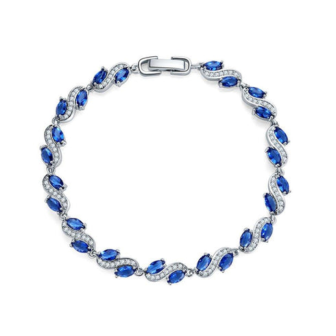 cubic-zirconia-tennis-bracelet-with-aaa-cubic-marquise-sapphire-cubic-zirconia-Sophia's StyleBracelets-1