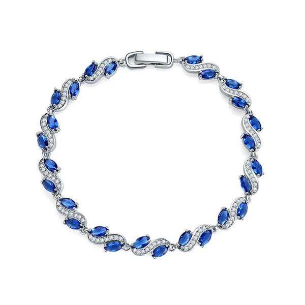 cubic-zirconia-tennis-bracelet-with-aaa-cubic-marquise-sapphire-cubic-zirconia-Sophia's StyleBracelets-1