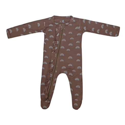 ruffle-2-way-zip-romper-rainbows Presley Couture at Sophia's Style-Baby Zip Romper-1