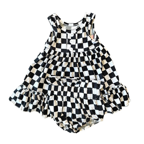 dakota-checks-bamboo-peplum-bloomer-set Laree & Co - Sophia's Style-1