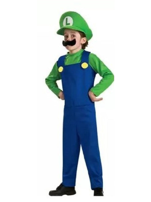 Boys Multi Blue Super Mario Brothers Halloween Costume 4-12 - SophiasStyle.com