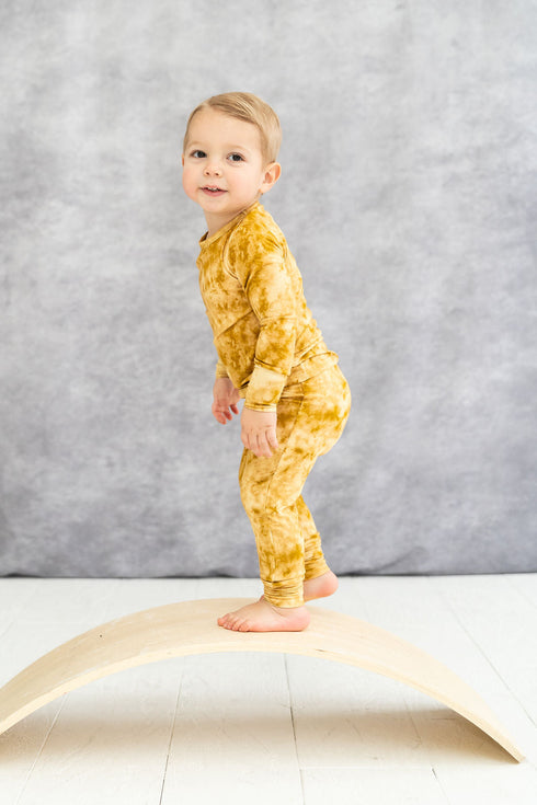 mustard-tie-dye-2-piece-pajama-set-Laree + Co. at Sophia's Style-1
