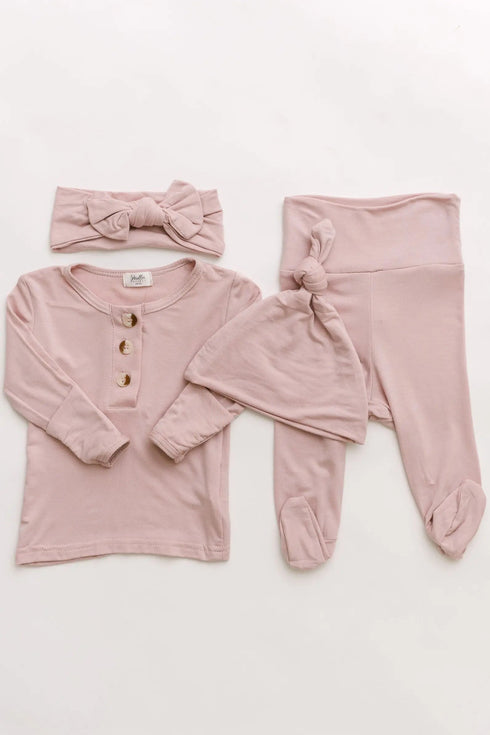 top-and-bottom-outfit-hat-and-headband-set-newborn-12-months-dusty-rose-Sophia's Style-2