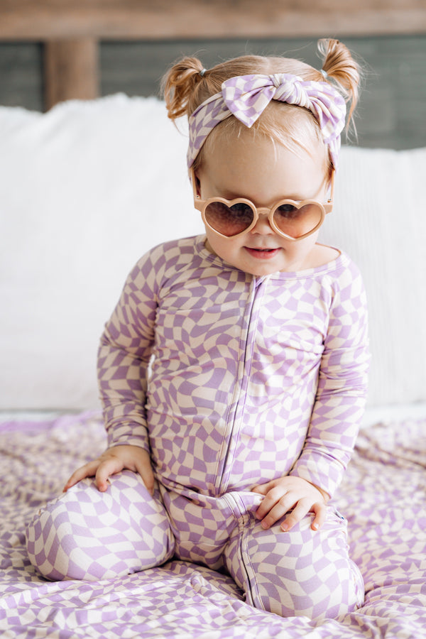 plum-wavy-checkers-dream-romper Dream-Big-Little-Co-pajama-baby-blanket