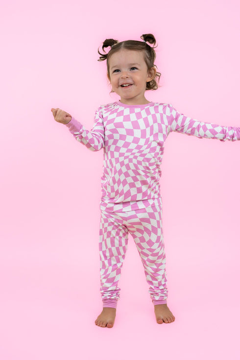 bubblegum-wavy-checkers-dream-set Dream-Big-Little-Co-pajama-baby-blanket