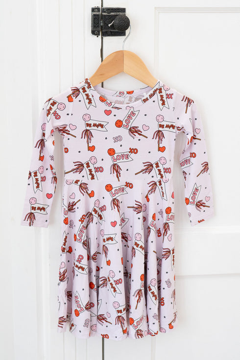 Valentine's Flag | Long Sleeve Twirl Dress