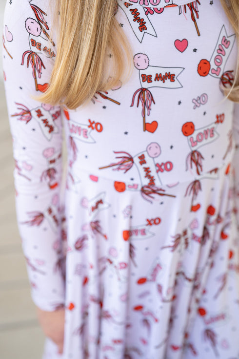 Valentine's Flag | Long Sleeve Twirl Dress