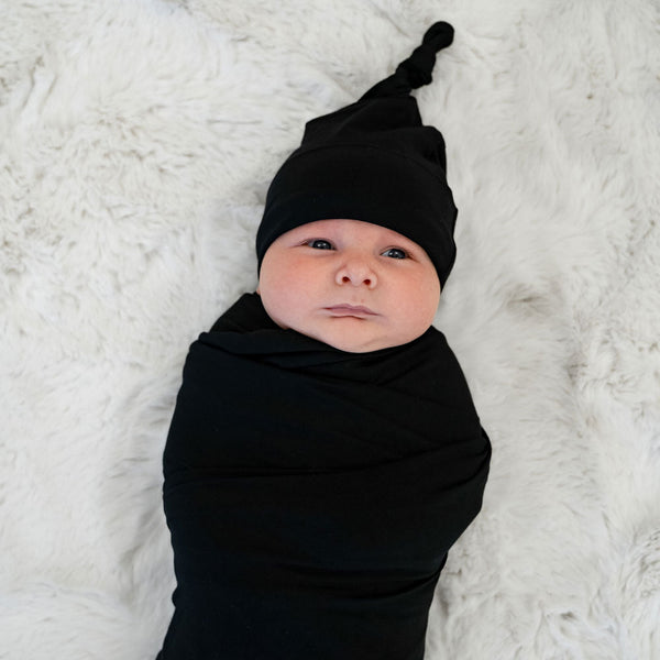 black-swaddle-hat-set Laree & Co - Sophia's StyleSwaddles-1
