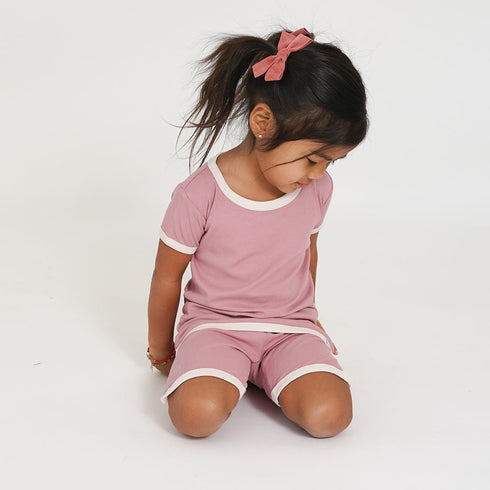 cotton-candy-pink-ribbed-short-set Big Dreams Little Jammie Session Sophia's Style-3