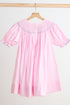 Pink alpaca hand smocked gingham dress
