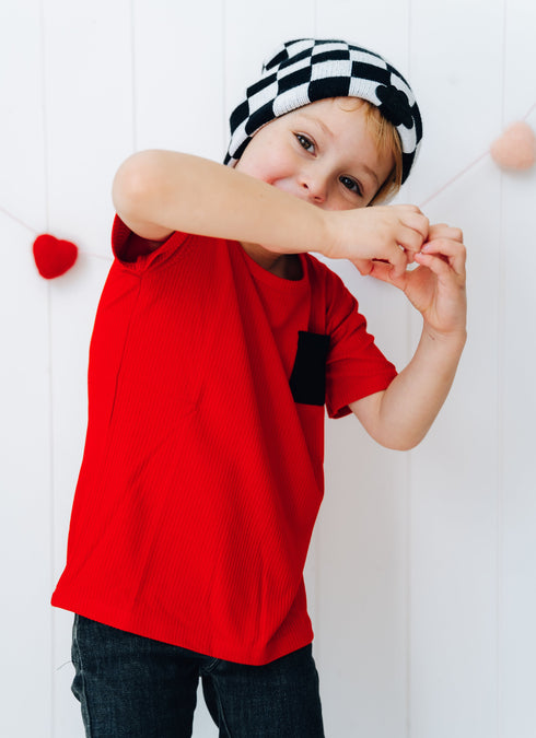 red-rib-dream-pocket-tee Dream-Big-Little-Co-pajama-baby-blanket