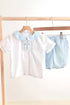 Blue easter cross hand-smocked boy set