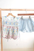 Floral easter bunny hand-smocked girl set