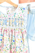 Floral easter bunny hand-smocked girl set