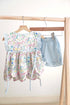Floral easter bunny hand-smocked girl set