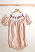 Khaki he is risen hand-smocked girl bubble